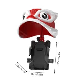 Motorcycle Phone Mount Waterproof Stable Phone Holder With Lion Hat Navigation Stand With Strong Spring Arm Multifunctional