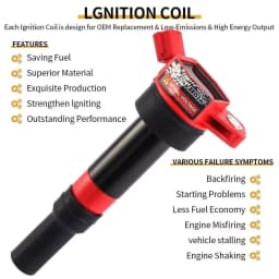 Carbole 4 Ignition Coil & 4 Platinum Spark Plug for Kia Soul Forte Hyundai Elantra UF651