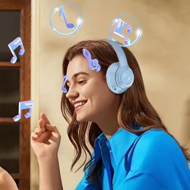 Noise Isolating Wireless Headphones Ergonomic Build-In Microphone Powerful Bass Stereo Earphones Noise Isolating Headset for Pc