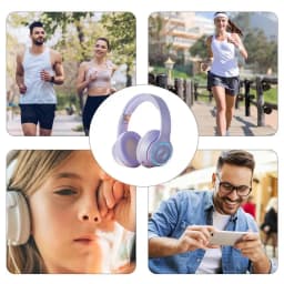 Noise Isolating Wireless Headphones Ergonomic Build-In Microphone Powerful Bass Stereo Earphones Noise Isolating Headset for Pc