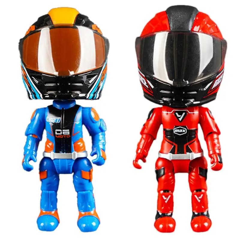 Transforming Motorcycle Doll Boy Toys Motorcycle Model 3D Q Version Collectible Figurines Motorcycle Rider Transformation Toy