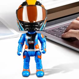 Transforming Motorcycle Doll Boy Toys Motorcycle Model 3D Q Version Collectible Figurines Motorcycle Rider Transformation Toy