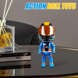 Transforming Motorcycle Doll Boy Toys Motorcycle Model 3D Q Version Collectible Figurines Motorcycle Rider Transformation Toy