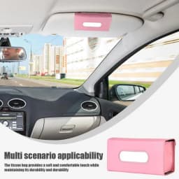 Car Visor Tissue Holder Sun Visor Buckle Mount Artificial Leather Napkin Holder Soft Napkin Box Car Interior Tissue Storage Case