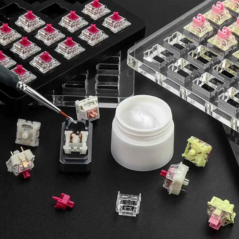 Keyboard Lube Oil Mechanical Keycap Stabilizer Grease Keypad Silencer Lubricating Oil Maintenance Fluorine Grease Reduce Noise