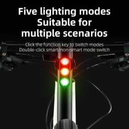 ROCKBROS Bicycle Smart Brake Tail Light MTB Road Bike Auto Brake Sensing Light IP64 Waterproof Type-C Charging Warning Taillight