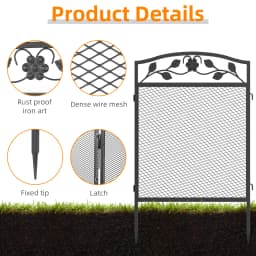 5pcs Iron Garden Decorative Fence Panels Lawn Border Metal Animal Barrier for Outdoor Landscape Decor