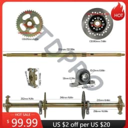 TDPRO 32" Go Kart Rear Axle Kit+ Disc Brake Rotor + 428 Sprocket for ATV Quad go kart Mini Buggy for 8" 10" Tires