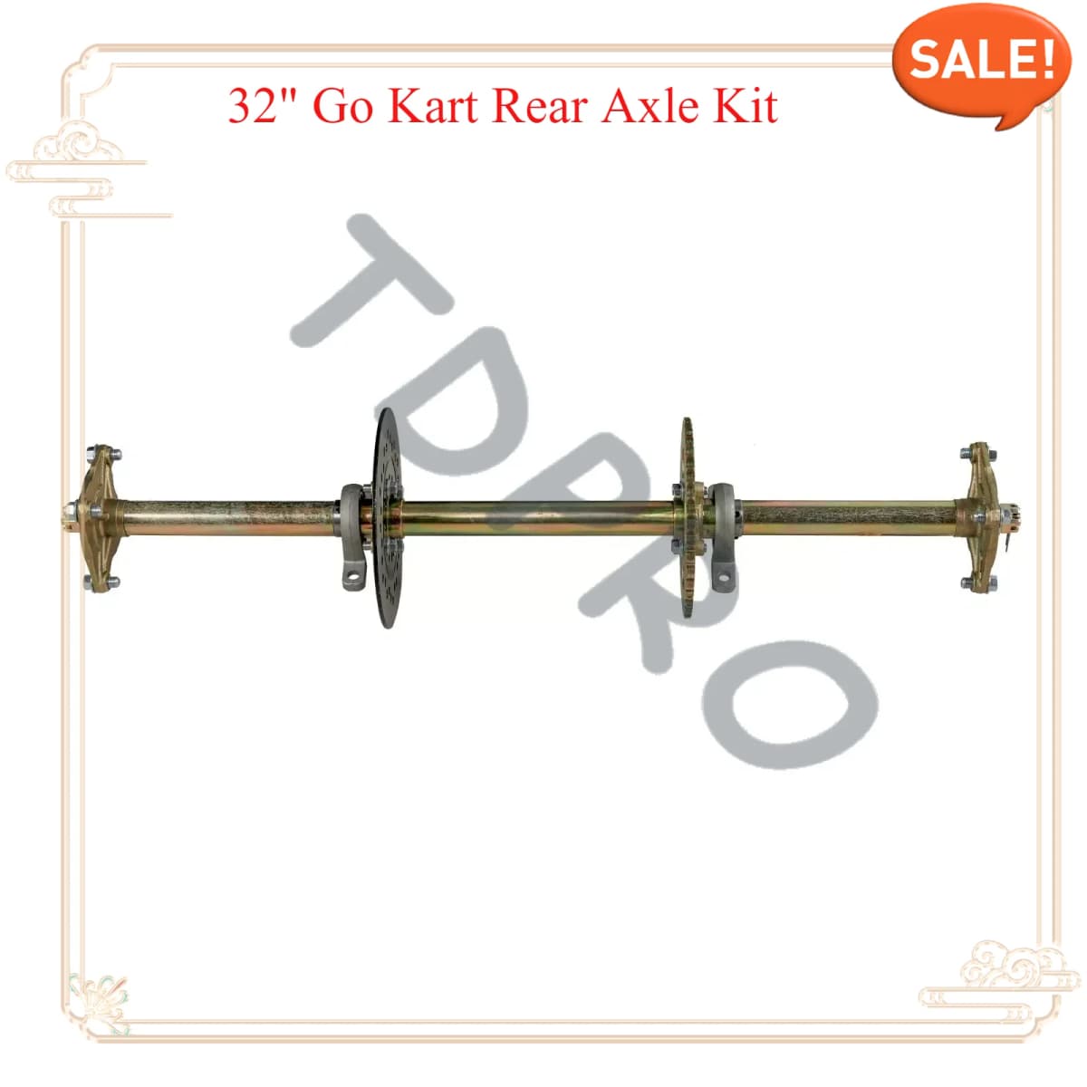 TDPRO 32" Go Kart Rear Axle Kit+ Disc Brake Rotor + 428 Sprocket for ATV Quad go kart Mini Buggy for 8" 10" Tires