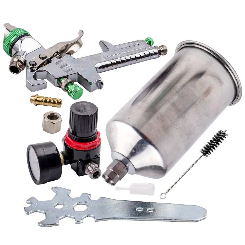 1L Spray Gun 2.5mm Auto Paint Gravity Feed Gauge Nozzle Silver Quality New High volume low pressure (HVLP) system