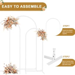 3pcs Metal Backdrop Stand Set Wedding Arch Frame Birthday Party Decorative Arch for Wedding Ceremony Backdrop