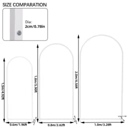 3pcs Metal Backdrop Stand Set Wedding Arch Frame Birthday Party Decorative Arch for Wedding Ceremony Backdrop