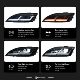 AKD Head Lamp for AUDI TT LED Headlight 2006-2012 Headlights TT DRL Turn Signal High Beam Angel Eye Projector Lens