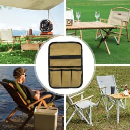 Beach Chair Armrest Bag Double-Layer Camping Armrest Storage Bag Organizer Portable Beach Chair Side Bag Lawn Chair Cup Holder