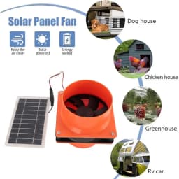 Solar Powered Fan Silent Greenhouse Fan 50W Exhaust Fan Solar Powered Outdoor Fan for Yacht, RV, Kitchen, Cabin, Chimneys