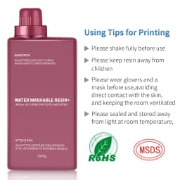 Geeetech 3D Printing Resin Water Washable 405 Low Odor High Precision Fast Curing for LCD 3D Printer Photopolymer Standard Resin