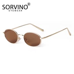 SORVINO Retro Small Oval Sunglasses Vintage for Men and Women Luxury Designer Unisex Sun Glasses 90s Style Punk Eyeglasses