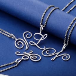 JINAO NEW Fashion Cursive Letters A-Z Pendant& Necklace Hip Hop Cubic Zircon Charm jewelry for Men Women Gifts