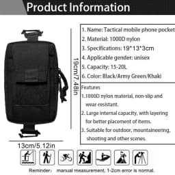 Wear-Resistant Shoulder Phone Pouch Walkie Talkie Bag Pouch Zipper Phone Bag With Adjustable Straps For Climbing Running Walking