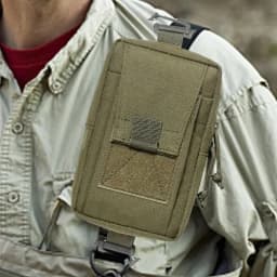 Wear-Resistant Shoulder Phone Pouch Walkie Talkie Bag Pouch Zipper Phone Bag With Adjustable Straps For Climbing Running Walking