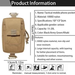 Wear-Resistant Shoulder Phone Pouch Walkie Talkie Bag Pouch Zipper Phone Bag With Adjustable Straps For Climbing Running Walking