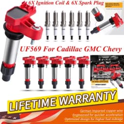 Carbole 6 Ignition Coils & Spark Plugs for Chevy Traverse Cadillac GMC Acadia 3.6L UF569