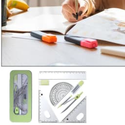 Geometry Set | Math Geometry Kit Sets | Drafting Compasses with Maths Protractor Set Squares Ruler and More for Students