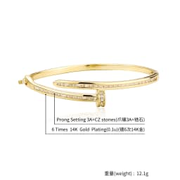 JINAO 2021 New Fashion High-quality Prong Setting 3A+Zircon Willow Nails Design Bracelet For Men and Women