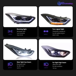 AKD Head Lamp for Hyundai Elantra LED Headlight 2011-2016 Headlights Elantra DRL Turn Signal High Beam Angel Eye Projector Lens