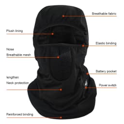 Savior Heat Heating Ski Mask With Battery Electric Warm Hats For Women Snowboard Balaclava Neck Warmer Man Thermal Balaclava