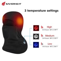 Savior Heat Heating Ski Mask With Battery Electric Warm Hats For Women Snowboard Balaclava Neck Warmer Man Thermal Balaclava