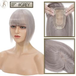 TESS Women Topper Clip In Hair Extensions 7x12.5cm Hair Toppers Natural Hair Wigs 100% Human Hair For Women Silk Base Hair Clips