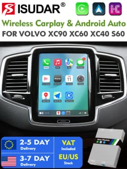 ISUDAR Wireless Carplay For Volvo XC90/XC60/XC40/S90/S60 Full Screen Carplay AI Upgrade Adapter USB Android Auto Hicar
