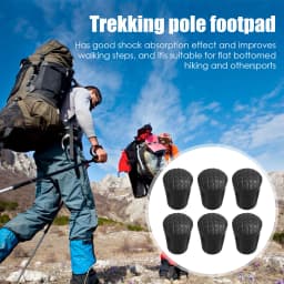 Trekking Pole Tips 6 Piece Walking Stick Tips Hiking Sticks Caps Ends Replacement Tip Protectors Shock Absorbing And Enhanced