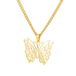 Stainless Steel Butterfly Pendants Necklaces for Women Goth Fashion Gold Color Choker Necklace Aesthetic Wedding Jewelry Gift