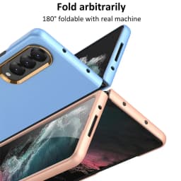For Samsung Galaxy Z Fold 4 Ultra Thin Color Contact Lens Plated Metal Frame All-inclusive Protection Folding Cell Phone Cover