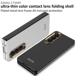 For Samsung Galaxy Z Fold 4 Ultra Thin Color Contact Lens Plated Metal Frame All-inclusive Protection Folding Cell Phone Cover