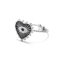 GATTVICT Fashion Turkey Evil Eye Heart Open Rings For Women Ring Turkish Eye Joints Gold Color Rings Men Stainless Steel Jewelry