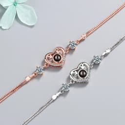 Customized 925 Sterling Silver Projection Photo Bracelet Custom Memorial Personalized Bracelet Jewelry Women Anniversary Gifts