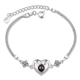 Customized 925 Sterling Silver Projection Photo Bracelet Custom Memorial Personalized Bracelet Jewelry Women Anniversary Gifts