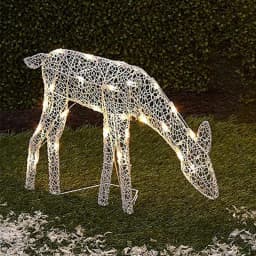 Lighted Christmas Reindeer Water Resistant Solar Light Up Decoration For Garden Batteries Supplied White Elk Garden Lights Dream
