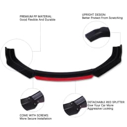 Car Front Bumper Lip Auto Chin Spoiler Splitter Diffuser Body Kits Trim Air Dam Protector For VW Beetle A5 2011-2016