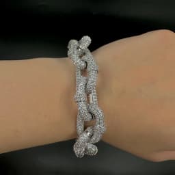 Aokaishen Bracelet for Men Box Cuban Link Charms Cubic Zircon Gold Plated Hip Hop Jewelry Spring Clasp