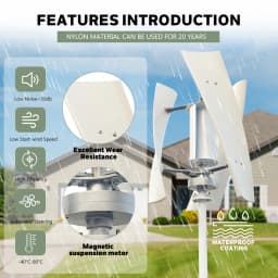 SMARAAD Vertical Newly Upgraded Generator 2000W Permanent Magnet Suspension Low Wind Start