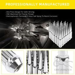 24 / 32 PCS Wheel Nuts M14X1.5 Racing Composite Nut Longer Nut Steel Lock Wheel Lug Nut Bolt With Spikes For Hummer H2 2002-2009