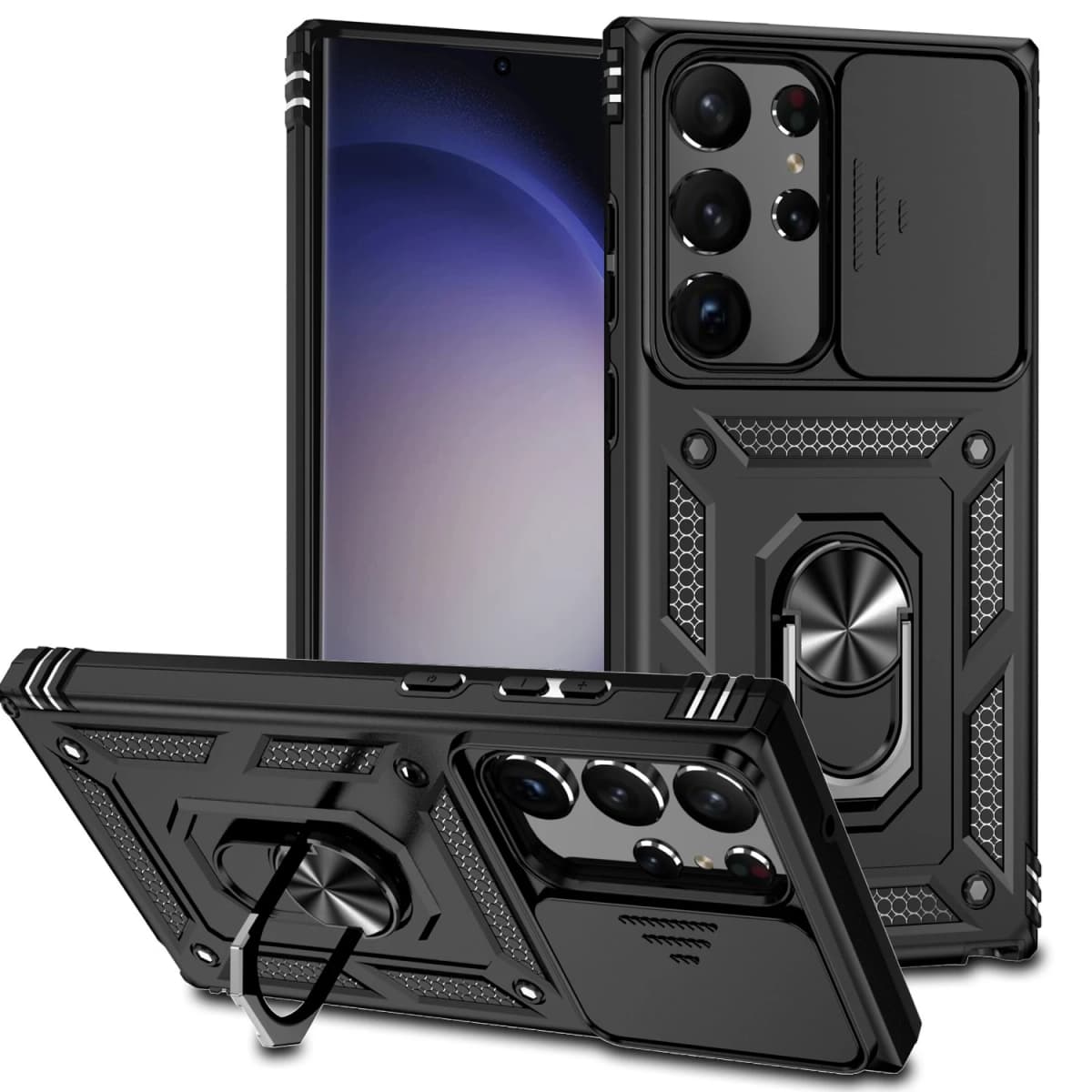 for Samsung Galaxy S23 Ultra 5G Case Slide Camera Lens Military Grade Bumpers Armor Cover for Samsung Galaxy S23+ S23 5G