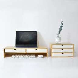 Multifunction Home Bamboo Organizing Rack Monitor Raised Shelf Office Computer Desktop Riser Rack Table Display Storage Holder