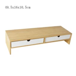 Multifunction Home Bamboo Organizing Rack Monitor Raised Shelf Office Computer Desktop Riser Rack Table Display Storage Holder