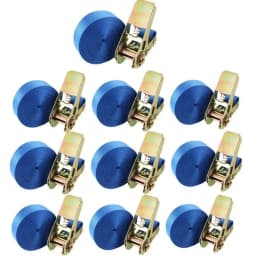FIXKIT 10Pcs Tension Belt Lashing Straps Tie Down Straps Adjustable 6M Long Quick Release Buckle Durable Logistic Cargo Straps