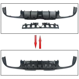 MagicKit Rear Diffuser Quad Mufflers For Benz C205 Sport Coupe C43 C63 AMG 2015-2018